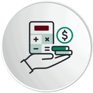 icon of calculator and dollar symbol